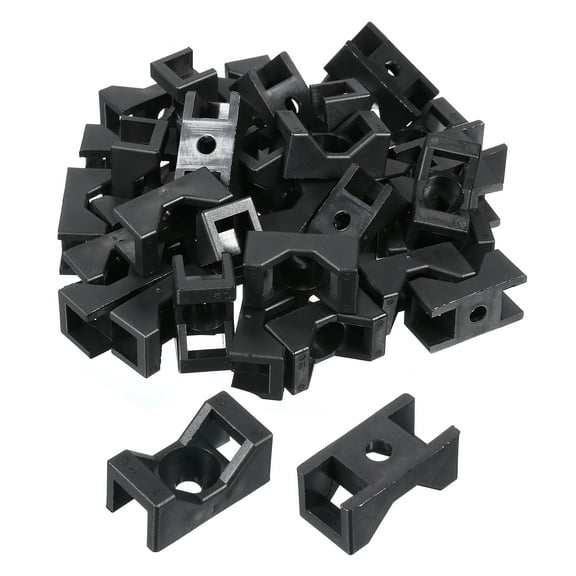 Uxcell 150pcs Cable Tie Base Saddle Type Mount Wire Holder, 1.18"x0.62"x0.54" Wire Clips Organizer Clamp Black 0.21"Dia