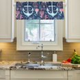 thumbnail image 2 of Yayeee Kitchen Valance Rod Pocket 54" x 18" Living Room Window Curtain, Light Blue Anchor, 2 of 6