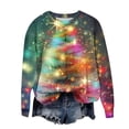 thumbnail image 5 of Women’s Funny Christmas Sweatshirt Long Sleeve Crewneck Xmas Tree Graphic Pullover Cute Holiday Top for Fall Winter 2025 Festive Season Raglan Sleeve Casual Sweatshirt, 5 of 5