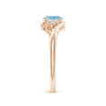 thumbnail image 3 of ANGARA Natural Oval Aquamarine Bypass Ring with Trio Diamond Accents in 14K Rose Gold for Women (Size-6x4mm) | March Birthstone, Anniversary, Jewelry Gift for Women | Natural Aquamarine Ring, 3 of 9