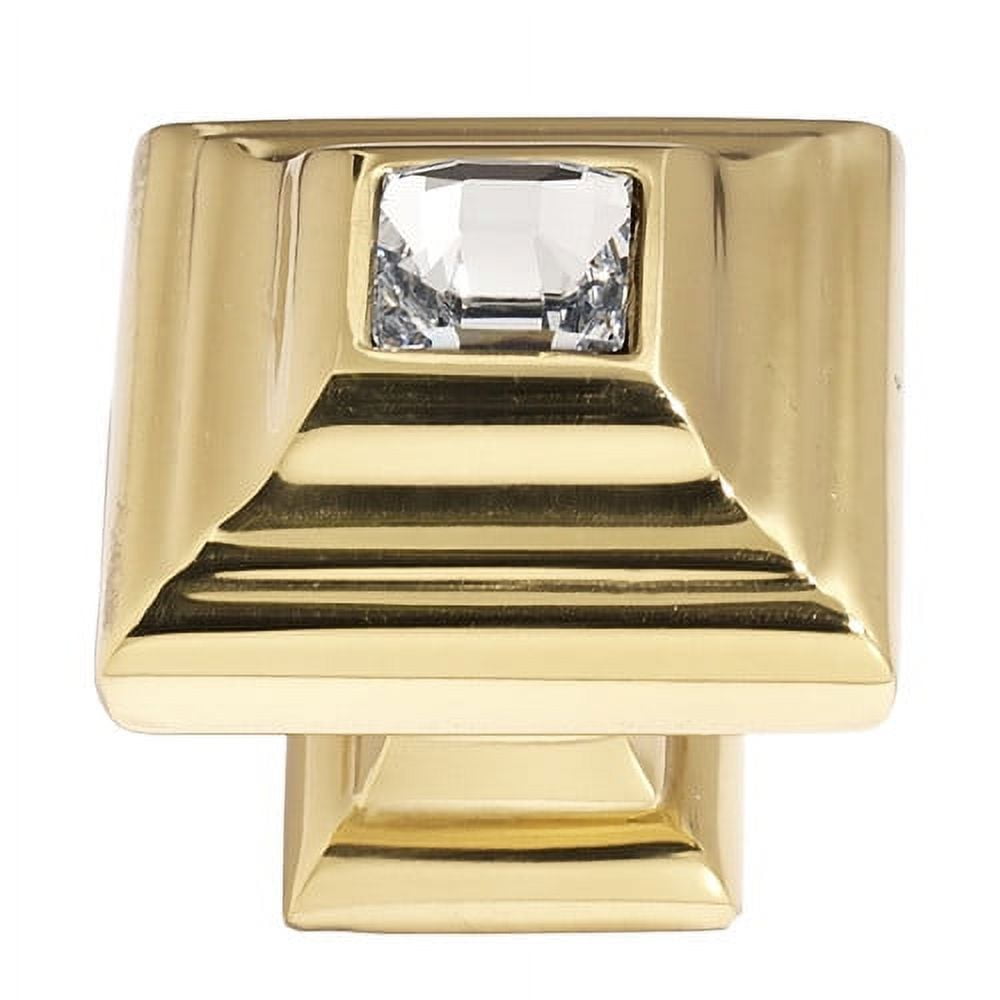 Alno 10mm Crystal Small Square Knob - Clear / Polished Chrome
