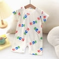 thumbnail image 2 of CAUYDY Newborn Baby Girls Boys Pajamas 3-24Months Infant Child Little Kids Short Sleeve Romper Preemie Clothes Spring Summer Sizes 0-3 Months,White, 2 of 6