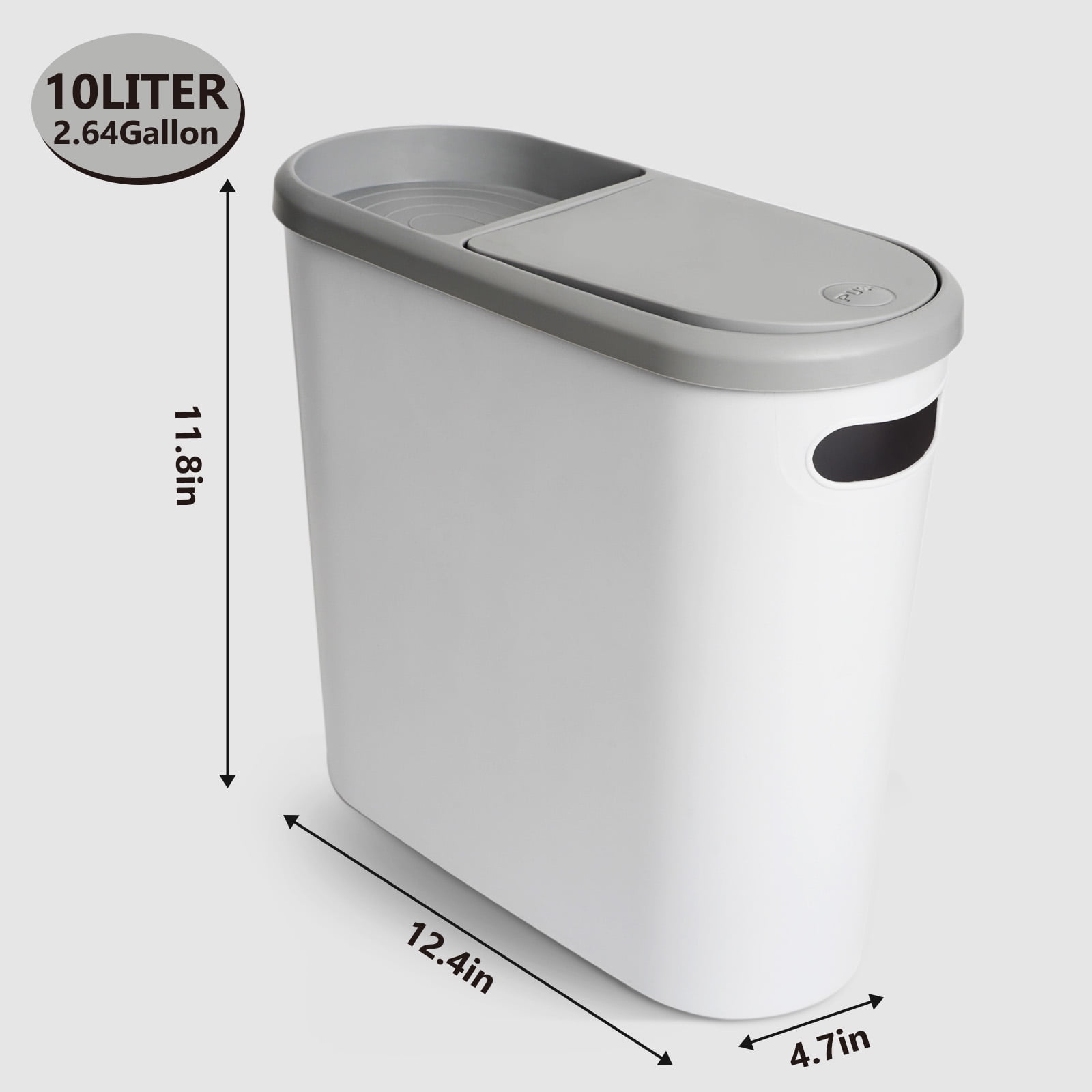 Koomade 2 Packs Bathroom Trash Can, 2.6 Gallon 10 Liters Small Plastic Garbage Bucket Bin With Lid