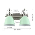 thumbnail image 4 of JONATHAN Y Phineas 16.25" 2-Light Adjustable Farmhouse Bohemian Iron LED Vanity Light, Mint Green/Nickel, 4 of 8
