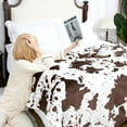 thumbnail image 2 of Throw Blanket Soft Brown Cow Blanket Fuzzy Cozy Blanket Lightweight Fleece Blankets Cute Stuff Decor Gifts for Teen Girls Boys Kids, 2 of 6