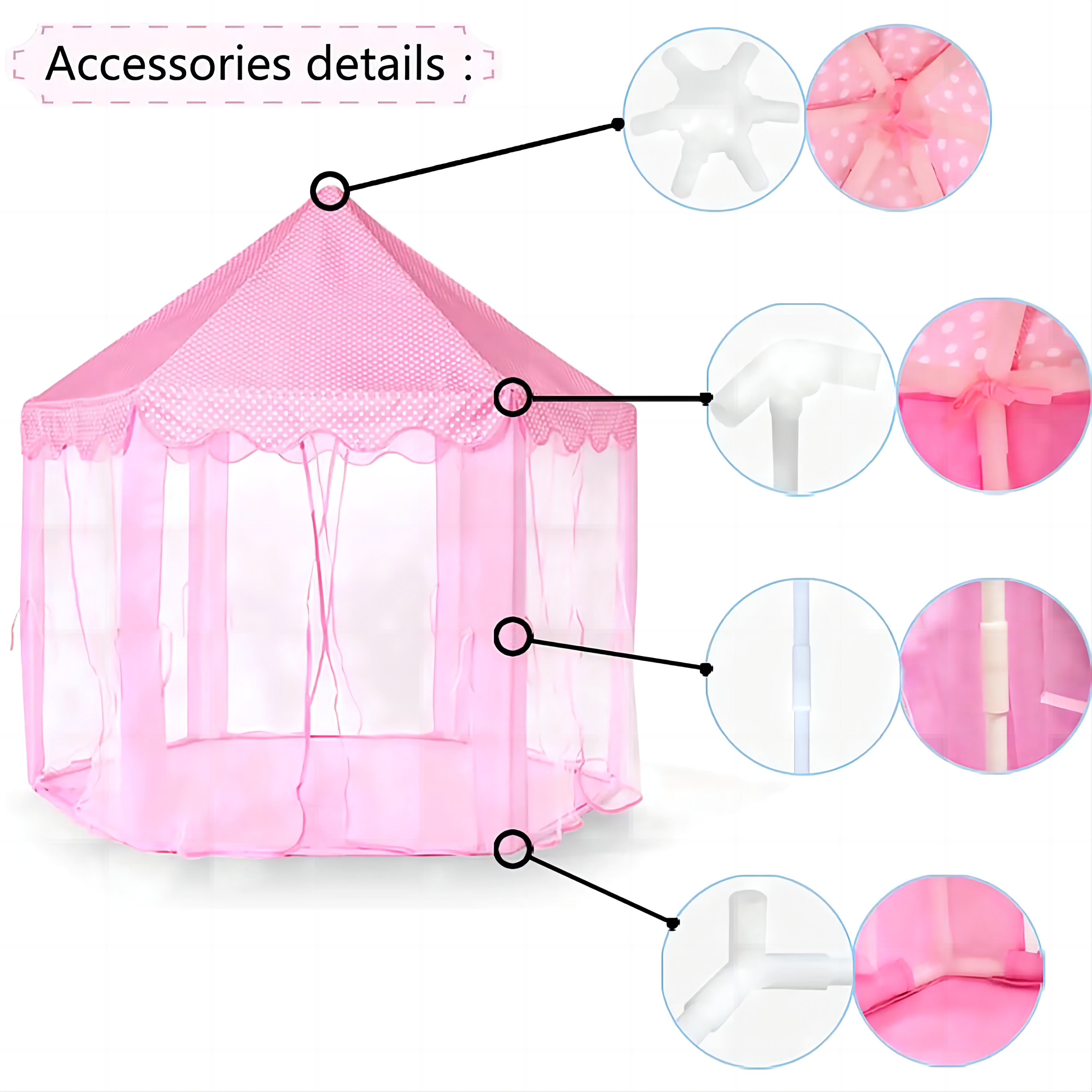 KEYAHAPPY Princess Castle Play Tent with LED Lights photo 7