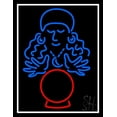 thumbnail image 1 of Fortune Teller Lady Crystal White Border LED Neon Sign 19" Tall x 15" Wide - inches Black Square Cut Acrylic Backing, with Dimmer - Bright and Premium built indoor LED Neon Sign for Storefront., 1 of 7