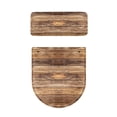 thumbnail image 5 of COEQINE Easy Installation Toilet Cover 2 Pcs Set Machine Washable Stretchable Replacement Toilet Lid Dust Cover Set Brown Wood Grain Durable Bathroom Decor Accessories, 5 of 7