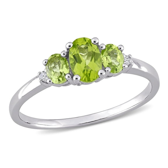 Everly Women's Peridot 10k White Gold Ring