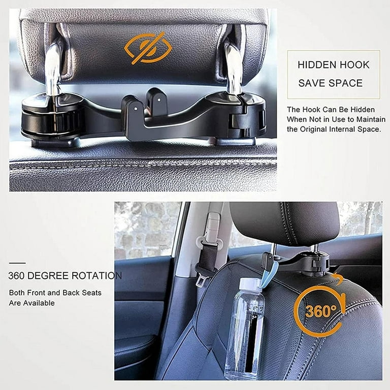 2 in 1 Car Headrest Hidden Hook with Phone Holder Seat Back Hanger