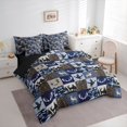 thumbnail image 2 of Feelyou Deer Duck Twin Bedding Sets 7pcs, Blue Plaid Bedding Comforter Set, 2 of 7