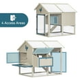 thumbnail image 3 of 55" Wooden Chicken Coop, Chicken Cage with Waterproof PVC Roof, Nesting Box, A PVC Roof and Openable Lid, Large Hen House with Removable Bottom for 6-8 Chickens, Whte, 3 of 6