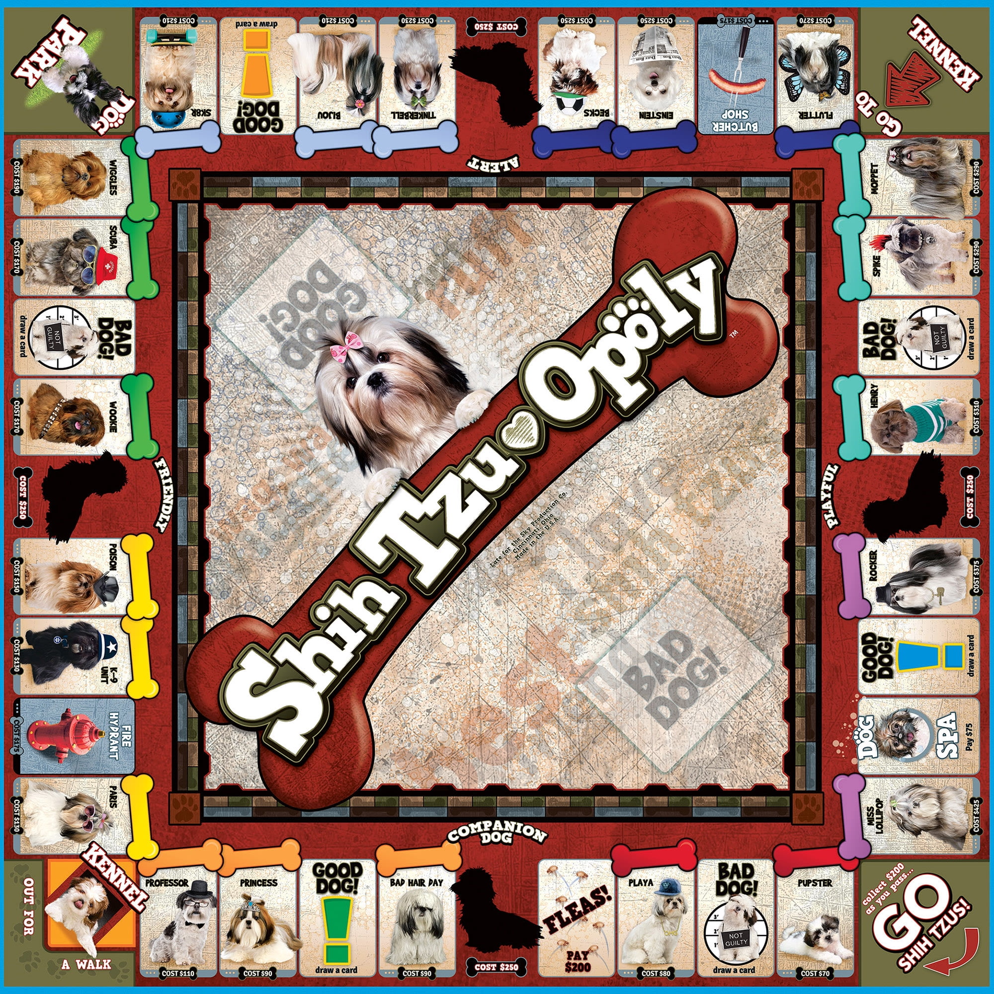 Late For The Sky: Shih-tzu-Opoly - Dog Themed Family Board Game, Opoly-Style Game Night, Traditional Play Or 1 Hr Version, Ages 8+, 2-6 Players