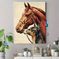 thumbnail image 4 of Qisvanset Toile Murale Portrait de Cheval et de Chien 15,75 X 11,81 Pouces, 4 of 8
