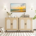 thumbnail image 5 of Danolapsi Sideboard Buffet Kitchen Storage Cabinet with Rattan Decorated Doors,Solid Wood Feet,Cupboard Console Table,Cabinet with Ample Storage Space,Liquor / Accent Cabinet for Living Room,Hallway, 5 of 7
