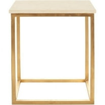 SAFAVIEH Tad 20.7 in. H Faux Marble Accent Table, Gold/Ivory Granite