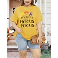 thumbnail image 6 of XCHQRTI Women Plus Size Hocus Pocus Shirt Graphic Halloween Casual Letter T-Shirt Short Sleeve Quote Funny Saying Top Tees, 6 of 7