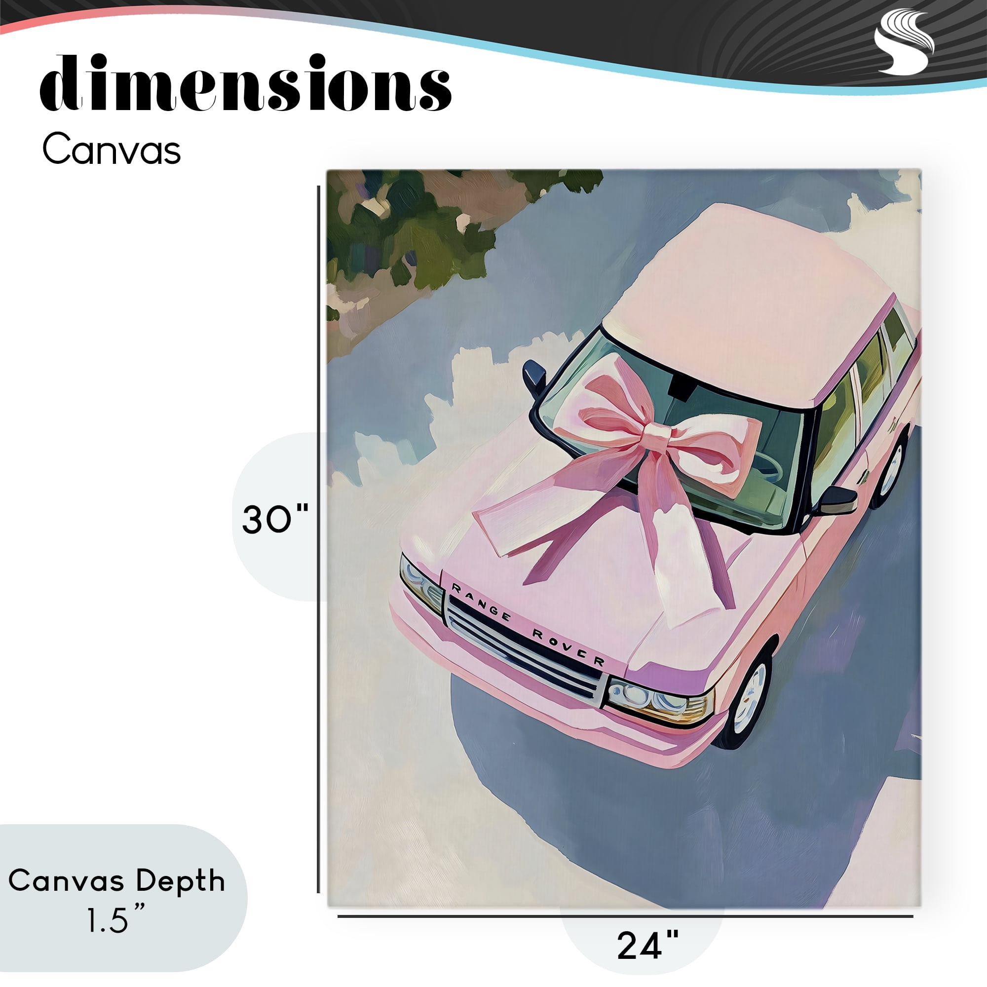 Stupell Industries Pink Luxury Rover with Ribbon Canvas Wall Art, design by The Prints Vibe