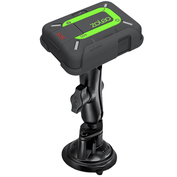 ZOLEO Universal Mount Accessory Kit Including RAM Twist-Lock Suction Cup Mount, DC Car Charger with USB Cable, and 3 Inserts – Belt Clip, Strap Infill Connector and Camera Tripod Mount