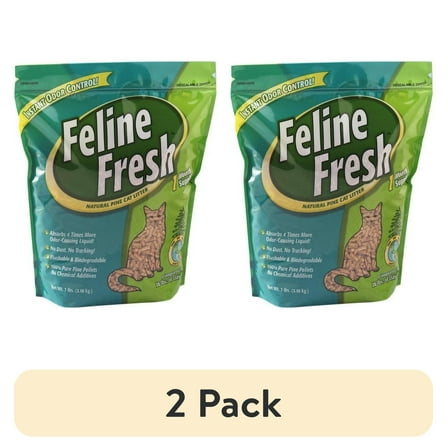 (2 pack) Feline Fresh Natural Pine Cat Litter, 7-lb