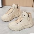 thumbnail image 4 of Women's Fashion Platform High Top Sneakers Casual Lace Up Canvas Shoes Comfortable Daily Walking Shoes For Women, 4 of 6