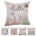 thumbnail image 2 of Coofit Housse de coussin Housse de coussin de canapé Housse de coussin carrée lapin bande dessinée lapin, 2 of 7