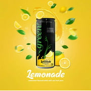 Green Lemonade No added Sugar 6 Real Lemon Juice 10 Calories per can Naturally Sweetened with 100 Stevia Leaf Extract Carbonated Soda 11 15 Fl Oz each can Pack of 6