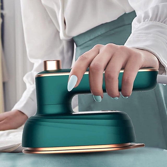 HLONK Portable Mini Ironing Machine 180° Rotating Handheld Iron 50ml Foldable Travel Pack Iron Professional Micro Iron Suitable for Home and Travel(green)