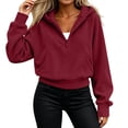 thumbnail image 5 of AloohaidyvioNo Boundaries Womens Quarter Zip Hoodies Fall Casual Loose Fit Comfy FLeece Long Sleeve Sweatshirts, 5 of 7