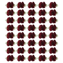 Uxcell 1 Inch Ribbon Flowers Bows for Crafts Mini Satin Roses Flowers for Wedding Home Decor Purple/Burgundy 40 Pack