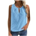 thumbnail image 2 of Pejock Women's Summer Tank Tops, Loose Fit Breathable Sleeveless, Keyhole Neck Casual Tops, Trendy Eyelet Flowy Beach Wear, Soft Lightweight Blouse, 2 of 7