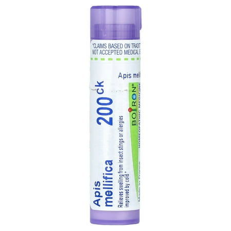 Boiron Apis Mellifica 200CK, Homeopathic Medicine for Swelling From Insect Stings Or Allergies Improved By Cold, 80 Pellets