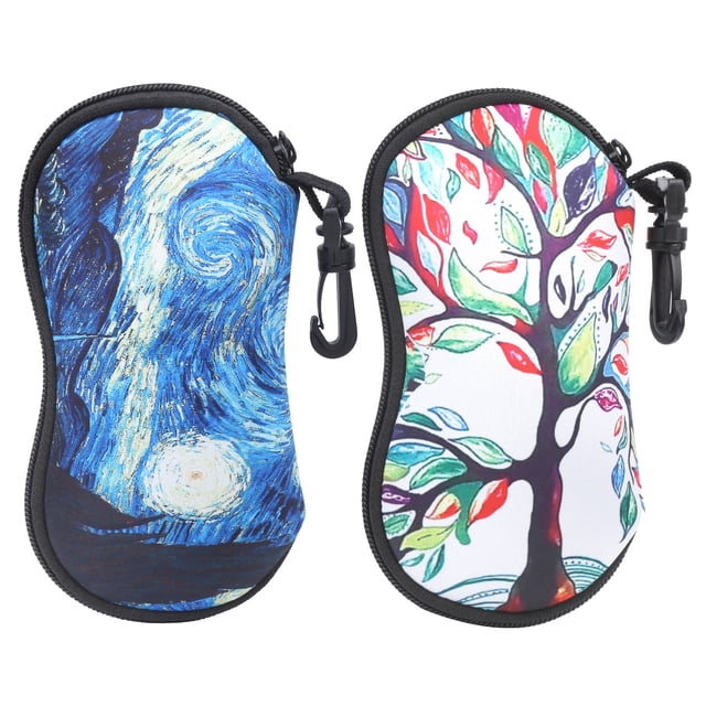 2 fundas para gafas, bolsa de almacenamiento portátil para gafas de sol, bolsa impermeable con cremallera