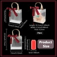 thumbnail image 2 of 24 Pcs Clear Plastic Gift Bags with Handles 9.2x5.1x2.8inch Frosted Gift Bags with Dark Red Ribbon Party Favor Bags Reusable Clear White Bag, 2 of 9