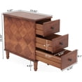 thumbnail image 2 of Tribesigns Solid Wood End Table, Fully Assembled Narrow Side Table with Drawers, Pre-Assembled Nightstand Slim Bedside Table for Small Spaces, Living Room, Bedroom, Brown, 2 of 8