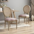 thumbnail image 4 of Noble House Theodore French Fabric Dining Chairs, Set of 2, Pink, 4 of 6