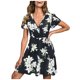thumbnail image 1 of Vestido suelto de manga corta suelto informal liso para mujer Vestido estampado floral estampado clásico Fridja qw5234, 1 of 7