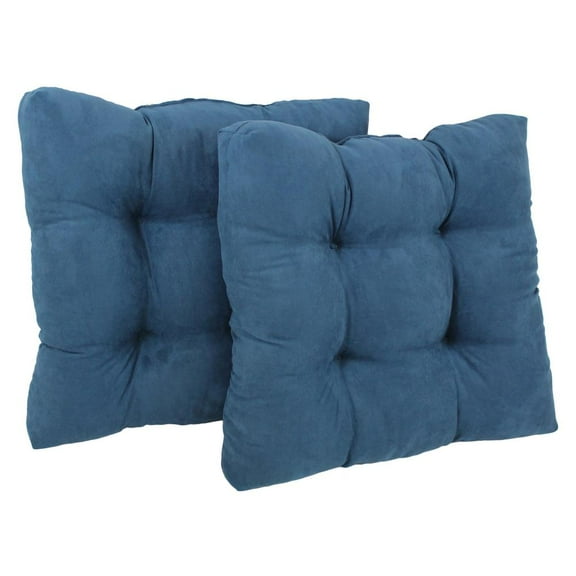 Blazing Needles 19-inch Squared Microsuede Tufted Dining Chair Cushion (Set of Two)