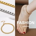 thumbnail image 4 of Pulsera de tobillera cubana PROSTEEL de oro de 6 mm para mujeres y niñas cadena de Acero inoxidable ajustable, 4 of 7