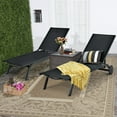 thumbnail image 1 of Costway Lot de 2 Chaises Longues d'Extérieur pour Patio, Fauteuils Inclinables, Aluminium, Tissu, Réglables, Noir, 1 of 10