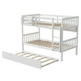 thumbnail image 2 of Ouyessir Wood Twin Over Twin Bunk Bed with Trundle and Built-in Shelves, Convertible to 2 Twin Size Platform Bed, Kids Bunk Bed with Ladder and Safety Rails, 2 of 9