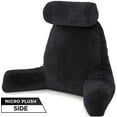 thumbnail image 4 of Husband Pillow, Aspen Edition - Reading and Bed Rest Pillow with Arms - Neck Roll on Bungee Cord or Removable - Premium Memory Foam - Reversible Two-Sided Cover Microsuede or Microfiber, Stable Black, 4 of 13