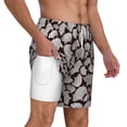thumbnail image 3 of Picia Hand Drawn Pig pattern Mens Swim Trunks with Compression Liner Stretch Beach Shorts Quick Dry with Zipper Pockets No-Chafing Board Shorts-Small, 3 of 9
