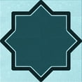 thumbnail image 1 of Ahgly Company Machine Washable Indoor Square Transitional Medium Teal Green Area Rugs, 8' Square, 1 of 7