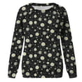 thumbnail image 4 of WXLWZYWL Trendy Sweatshirts For Women 2023 Women Classic And Winter Floral Print Crewneck Long Sleeve Loose Sweatshirt Tops, 4 of 5