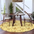 thumbnail image 3 of Round Rug 6Ft Washable Non-Slip, Summer Bees Circle Area Rugs for Living Room Bedroom, Pastoral Garden Yellow Honey Watercolor Indoor Floor Mats Carpet Runner for Home Decor Aesthetic, 3 of 8