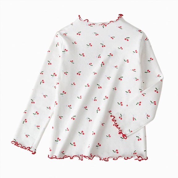 JUMEYU Toddler Girl Shirt Girls Long Sleeve Shirts Girls Long Sleeve Shirts Tops Tees Print T Shirts Toddler Girl Long Sleeve Shirt 3T 4T (Red,3-4 Years)