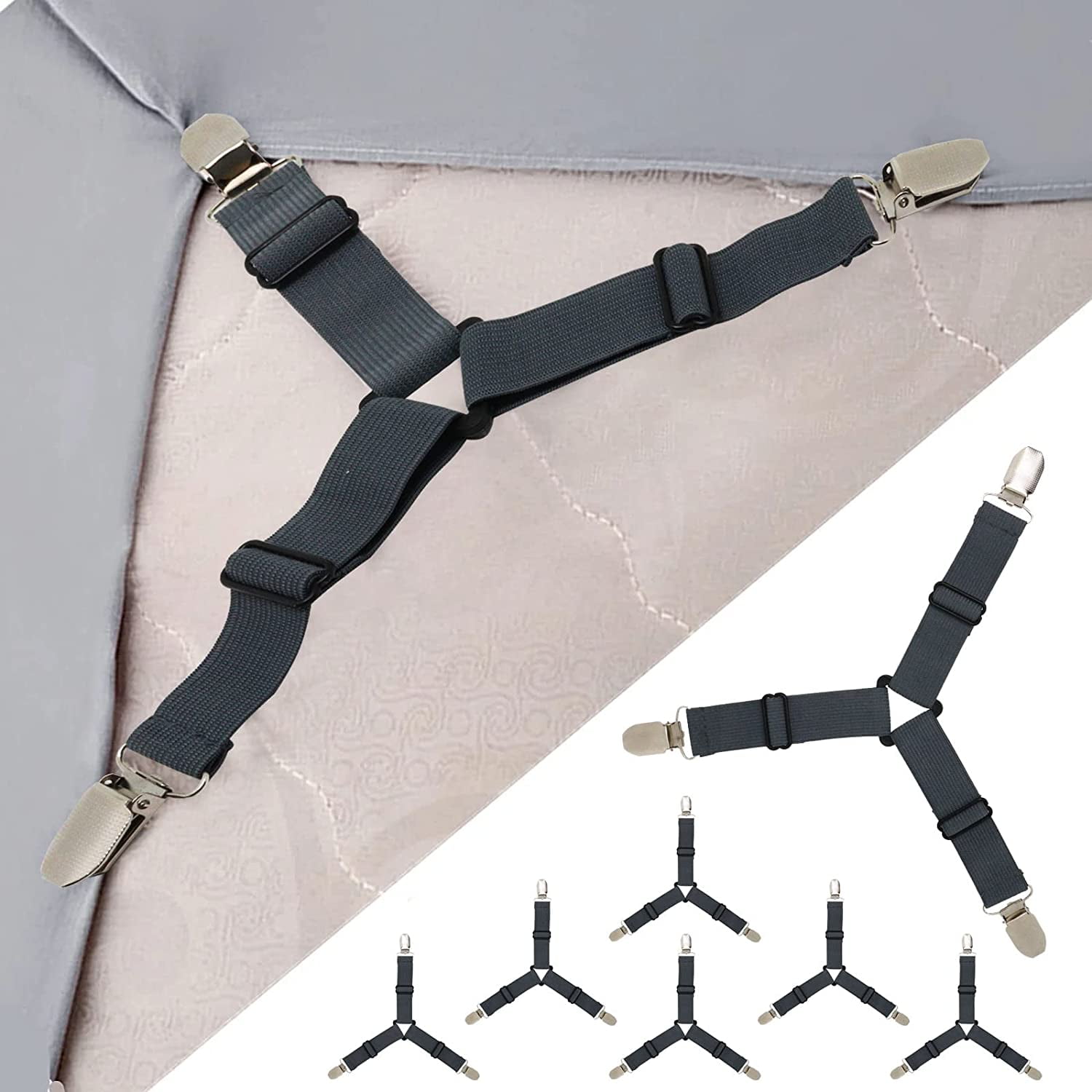 Bed Sheet Straps Set 8 pcs, Bed Sheet Holder Straps for Corners, Bed
