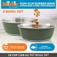 thumbnail image 2 of Master Pet Supply Stainless Steel Dog Bowls Set of 2 (128 Oz Each) with Non-Slip Rubber Base - Camo Patrol - Basic Dog Food Bowl Water & Food Bowls for Small Medium Large Dogs & Cats, Metal Dish, 2 of 7