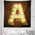 thumbnail image 1 of Letter a Tapestry, First Letter of Alphabet Old Cinema Inspired Design Image Illustration, Fabric Wall Hanging Decor for Bedroom Living Room Dorm, 5 Sizes, Caramel Yellow Black, by Ambesonne, 1 of 1